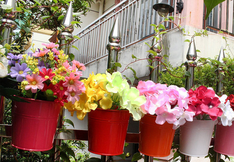 Ogima® (10 PC) Métal Fer Pots de Fleurs Suspendu Balcon Jardin Home Decor